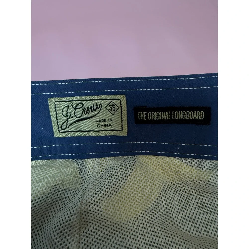 J. Crew Board Shorts‎ Mens 35 Gray Yellow Excellent Floral Original Longboard